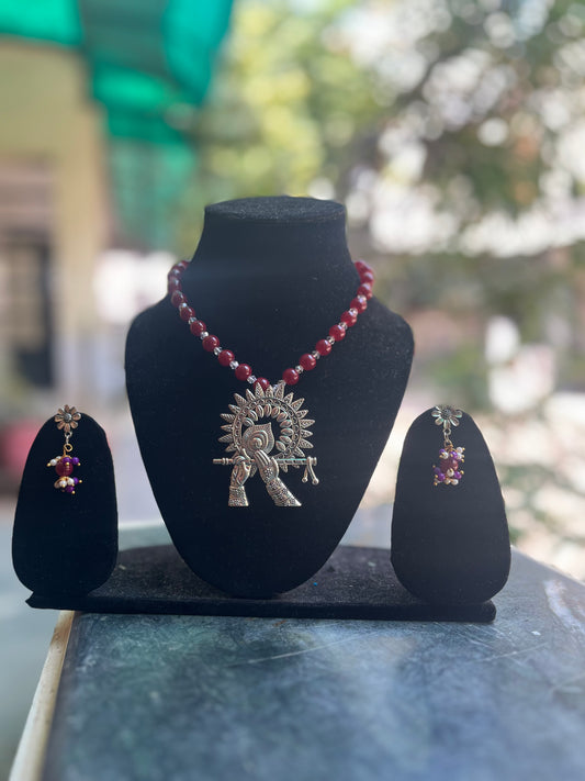 Radha Krishna jewellery set